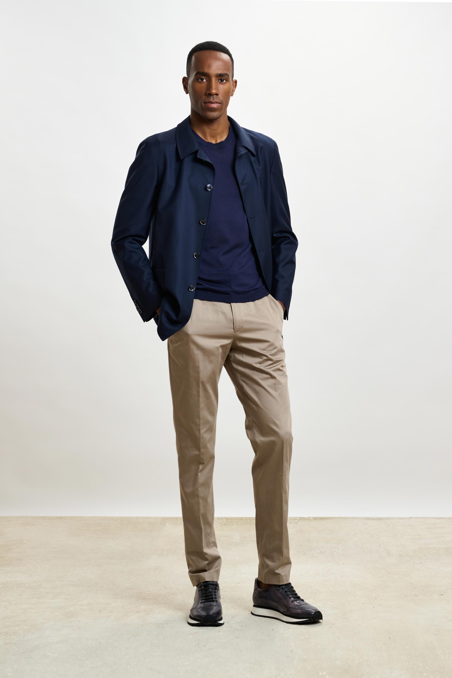 Navy Chelsea Eton Shirt Jacket – Scabal - Main Image