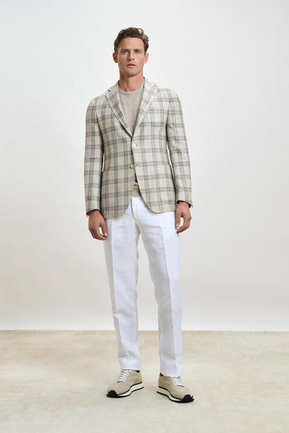 Kenton Jacket Taormina Check Light Beige - View 5