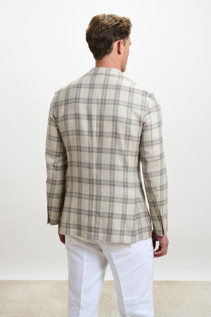 Kenton Jacket Taormina Check Light Beige - View 6