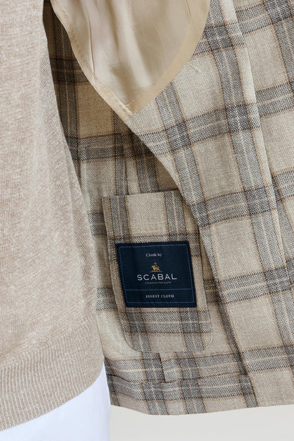 Kenton Jacket Taormina Check Light Beige - View 7