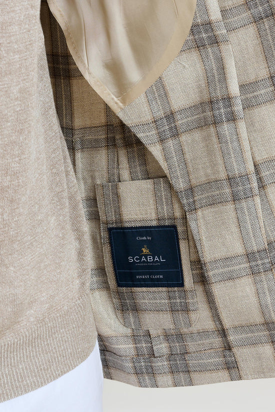 Kenton Jacket Taormina Check Light Beige - View 7