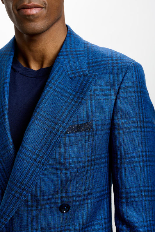 Soho Jacket Taormina Check Strong Blue - View 3