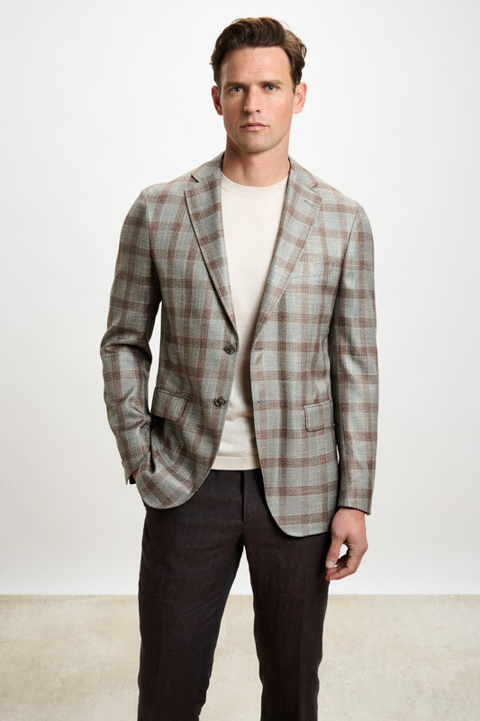 Kenton Jacket Taormina Check Base Grey Brown - View 3