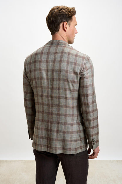 Kenton Jacket Taormina Check Base Grey Brown - View 6