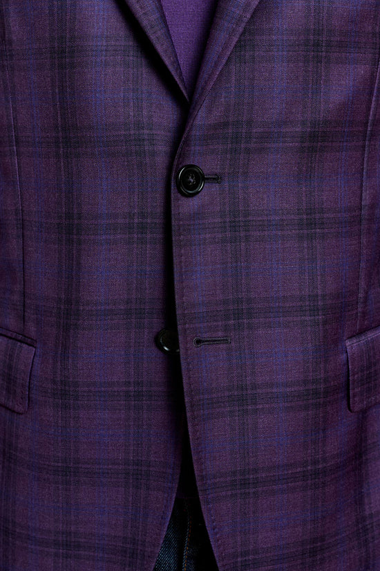 Kenton Jacket Mosaic Check Dark Aubergine - View 4