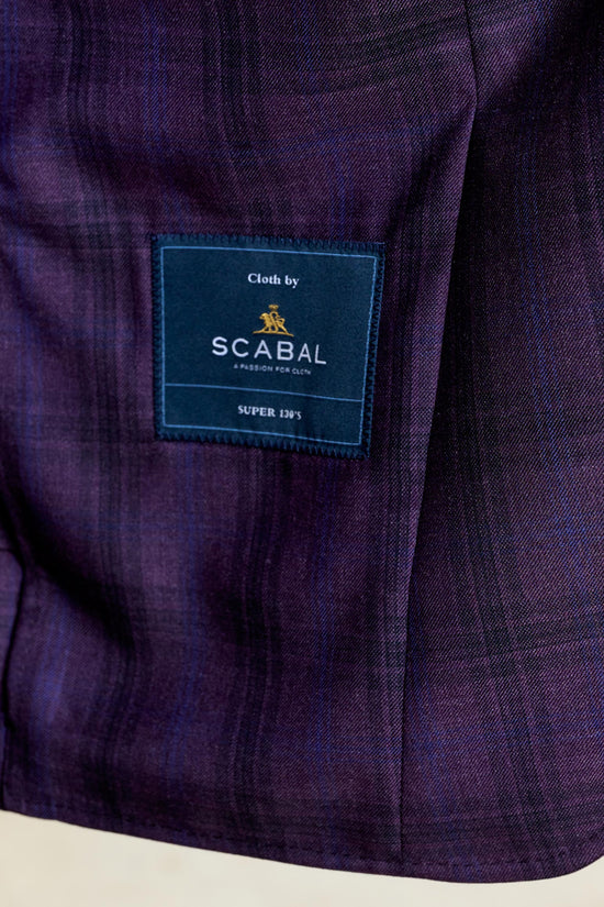 Kenton Jacket Mosaic Check Dark Aubergine - View 6