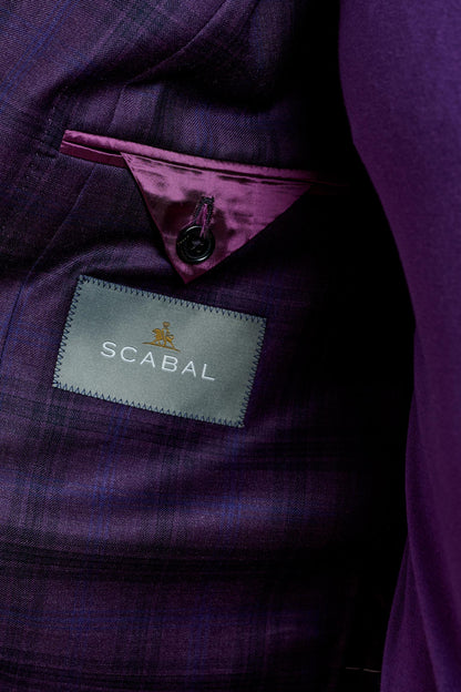 Kenton Jacket Mosaic Check Dark Aubergine - View 7