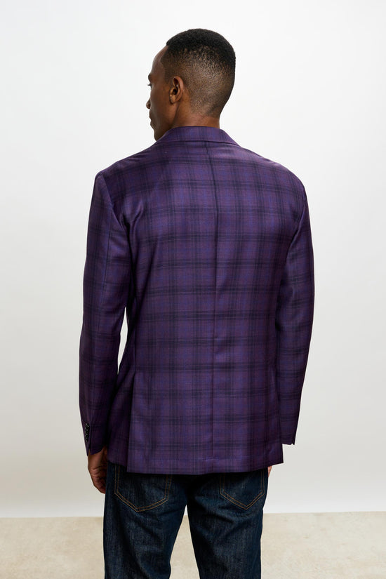 Kenton Jacket Mosaic Check Dark Aubergine - View 8