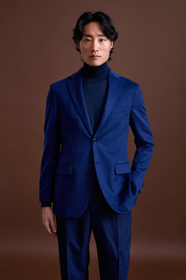 Marineblaue Kenton-Jacke Aus Kaschmir Und Seide Von Beverly Hills