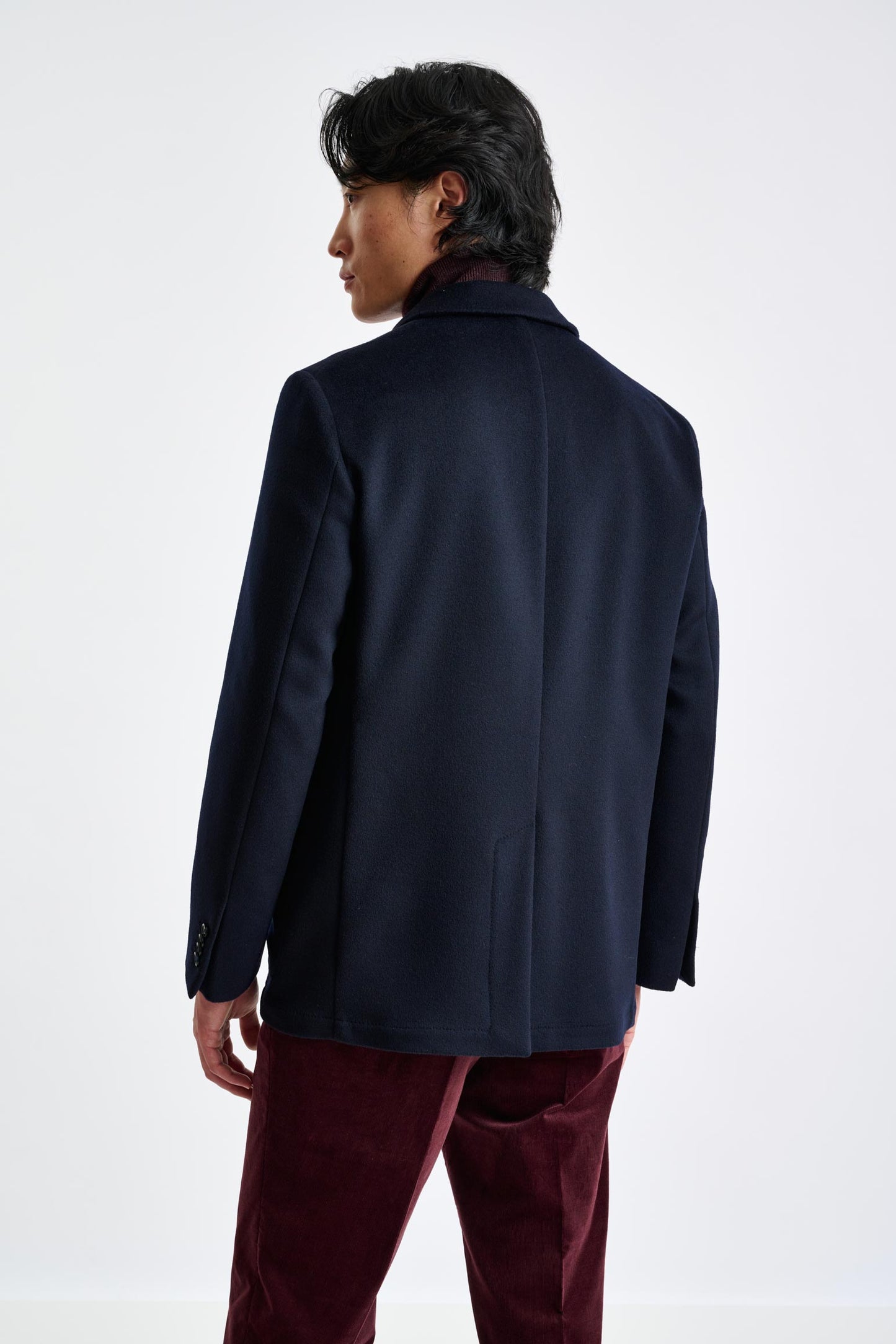 Navy Wool Chelsea Shirt Jacket Zeus - View 5