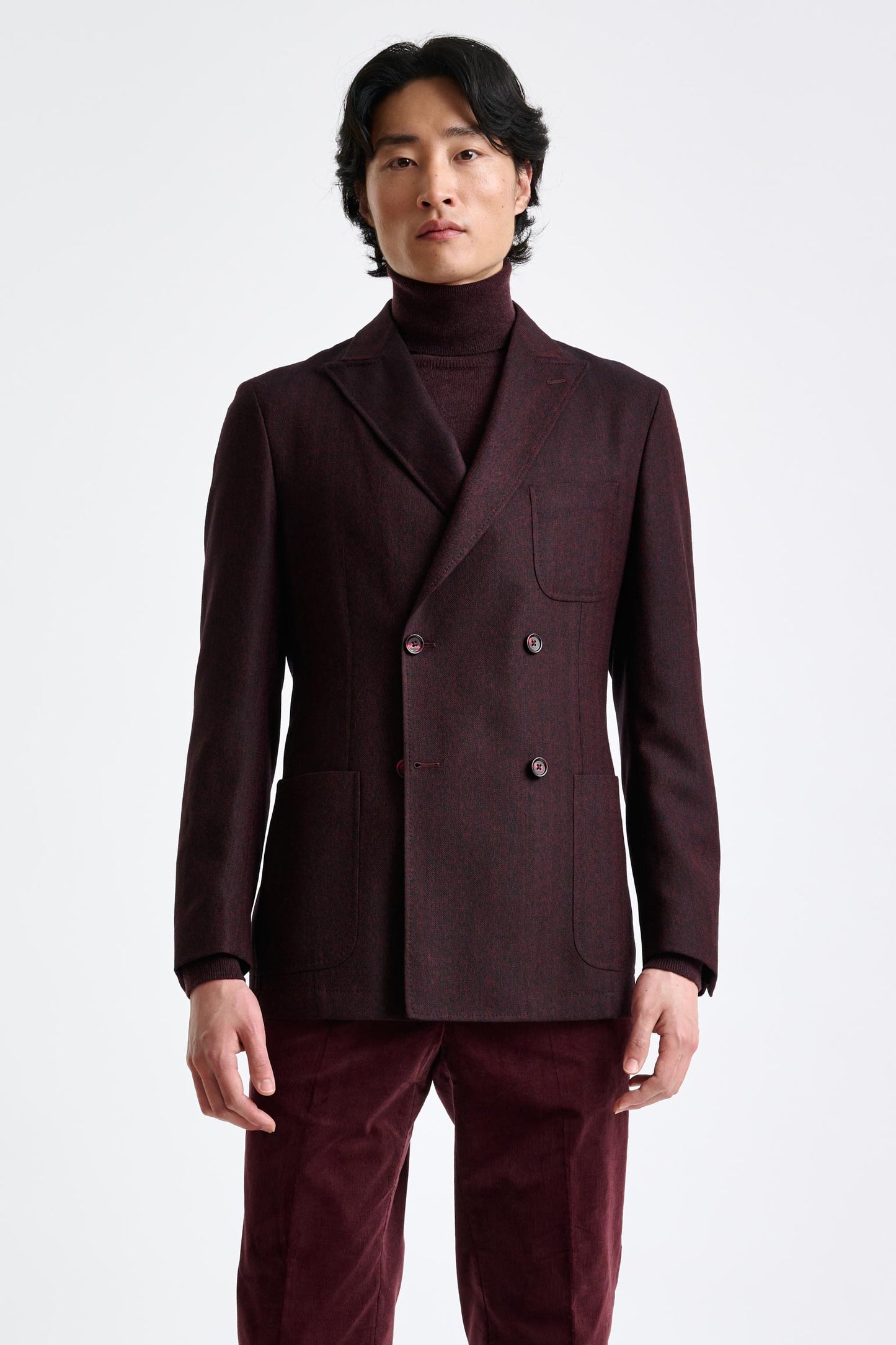 Red Super 100's Wool Kenton Jacket Sonata