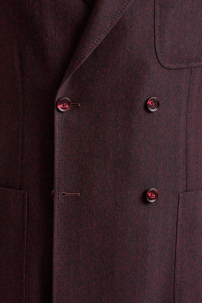 Red Super 100's Wool Kenton Jacket Sonata - View 4