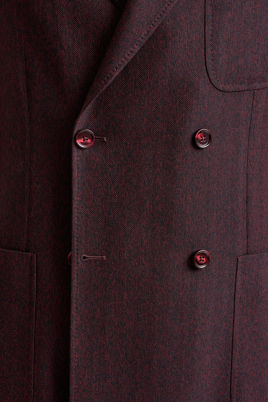 Red Super 100's Wool Kenton Jacket Sonata - View 4