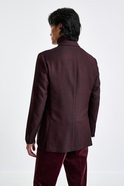 Red Super 100's Wool Kenton Jacket Sonata - View 5