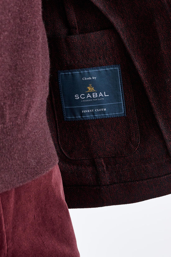 Red Super 100's Wool Kenton Jacket Sonata - View 7