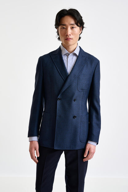 Blue Wool Kenton Jacket Autumn Leaves - View 3