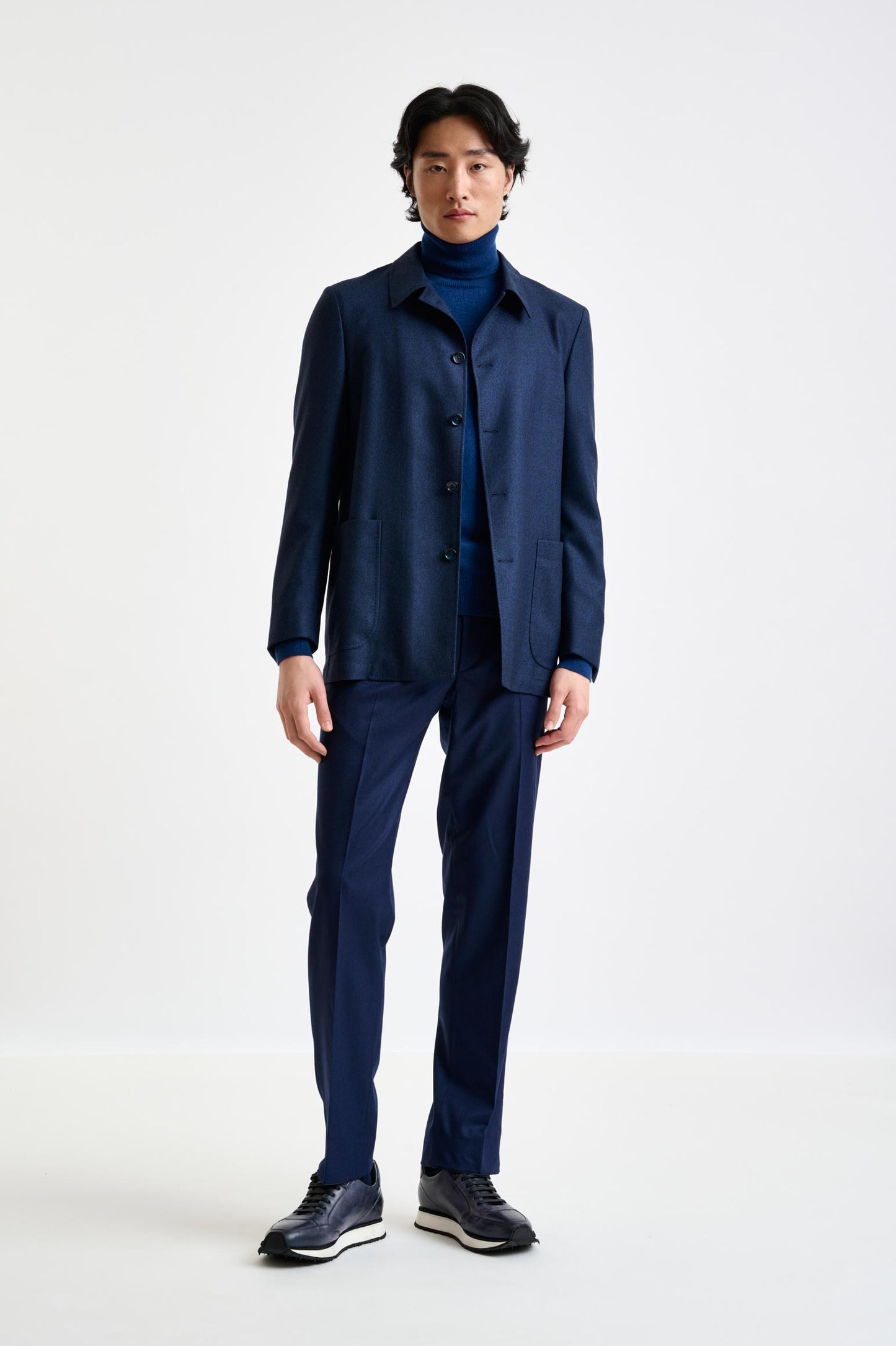 Blue Wool Chelsea Shirt Jacket Harmony