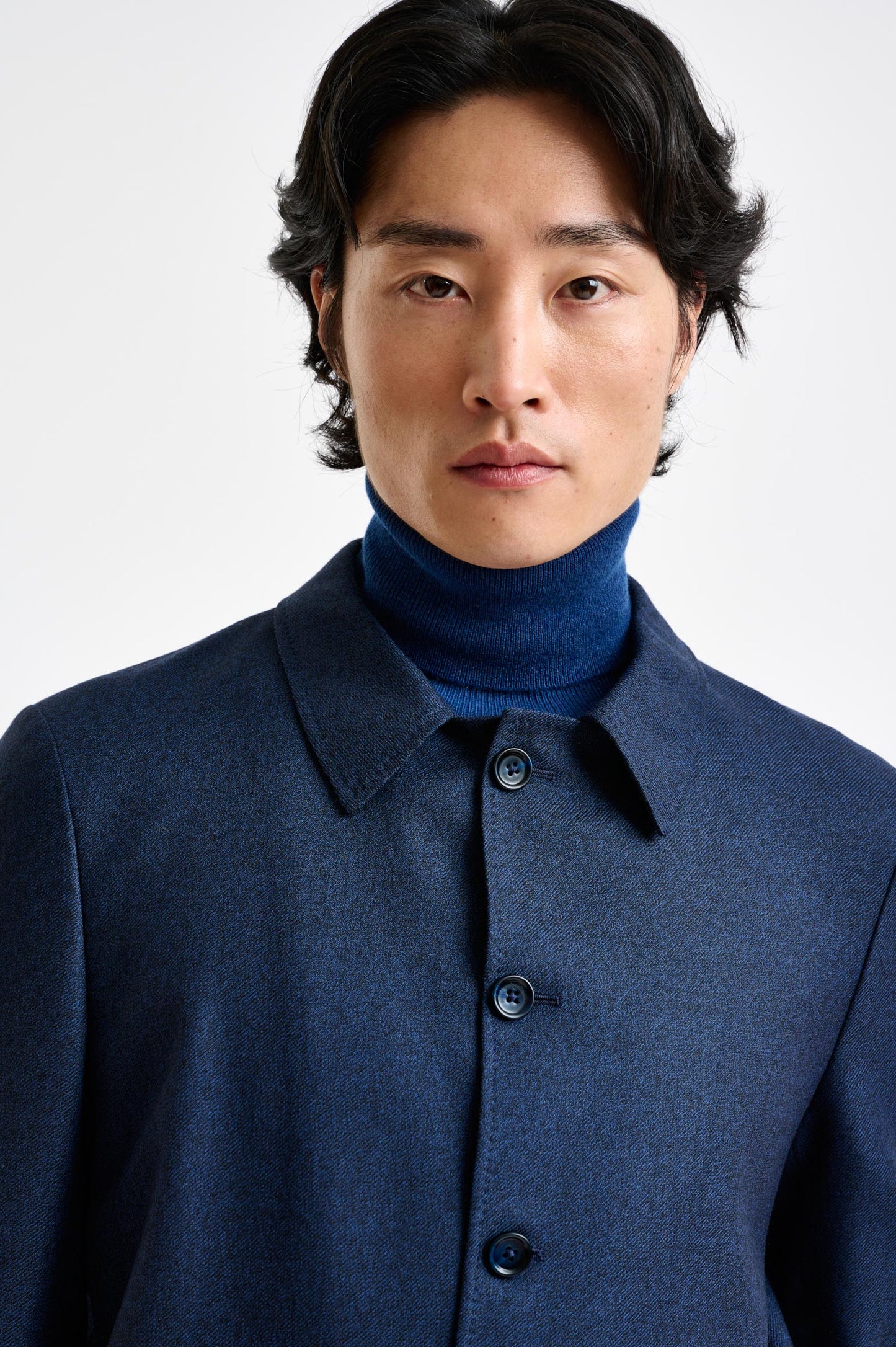 Blue Wool Chelsea Shirt Jacket Harmony