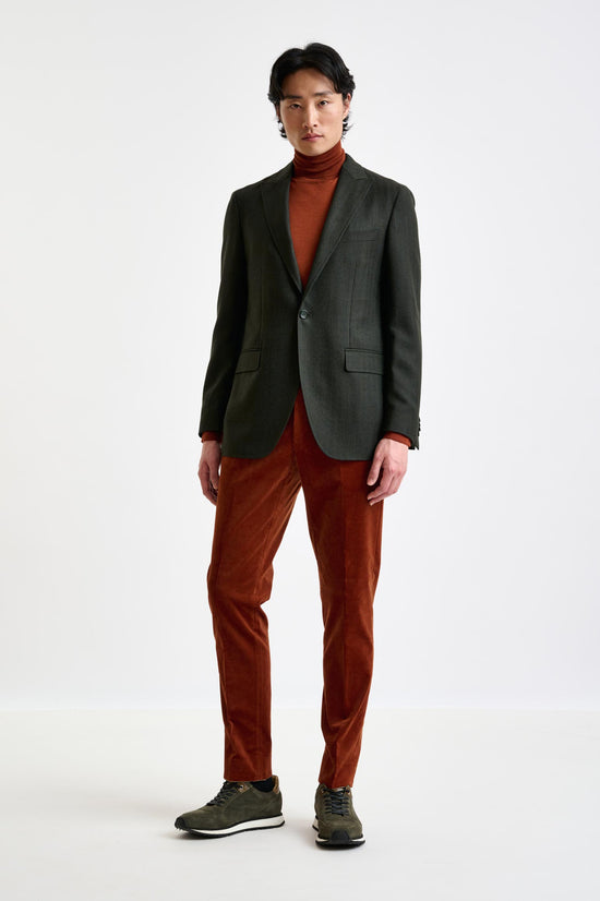 Olive Green Super 100's Wool Kenton Jacket Sonata - View 1