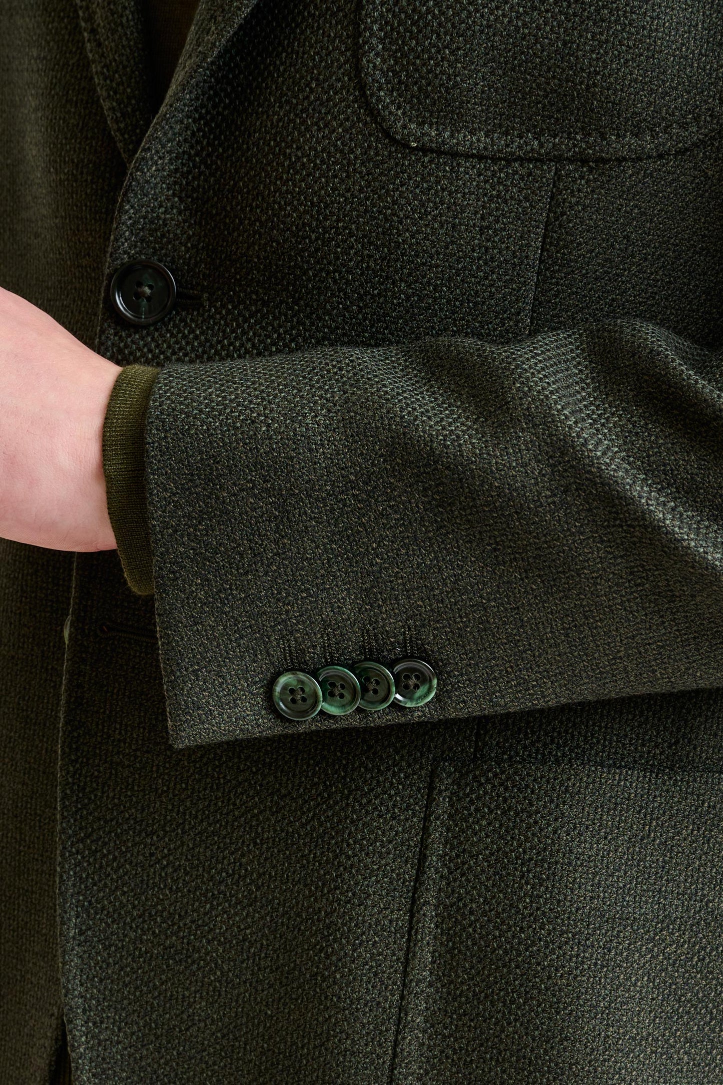 Grüne Super-100-Woll-Kenton-Jacke Sonata