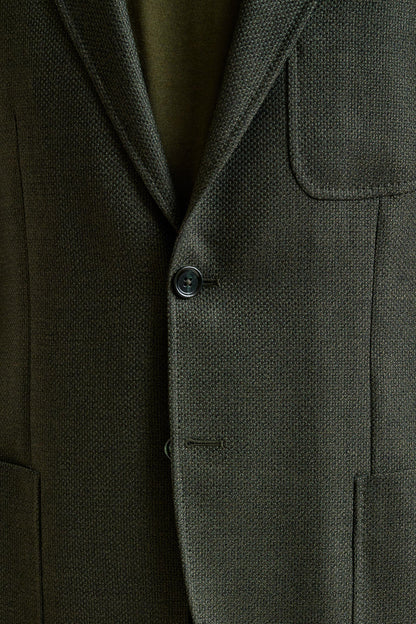 Green Super 100's Wool Kenton Jacket Sonata - View 4
