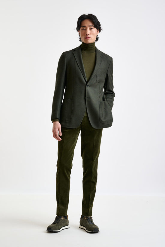 Green Super 100's Wool Kenton Jacket Sonata - View 5