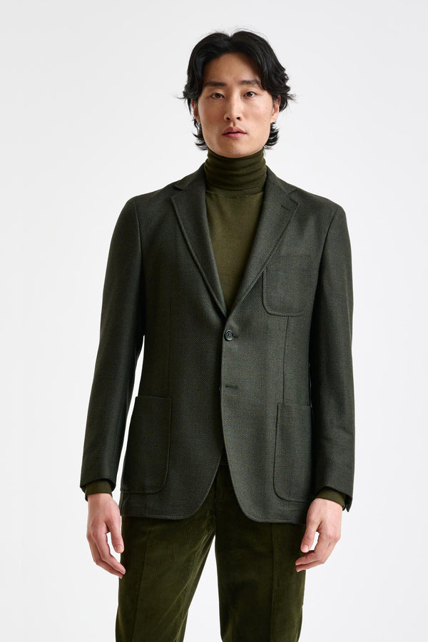 Grüne Super-100's Woll Kenton Jacke Sonata