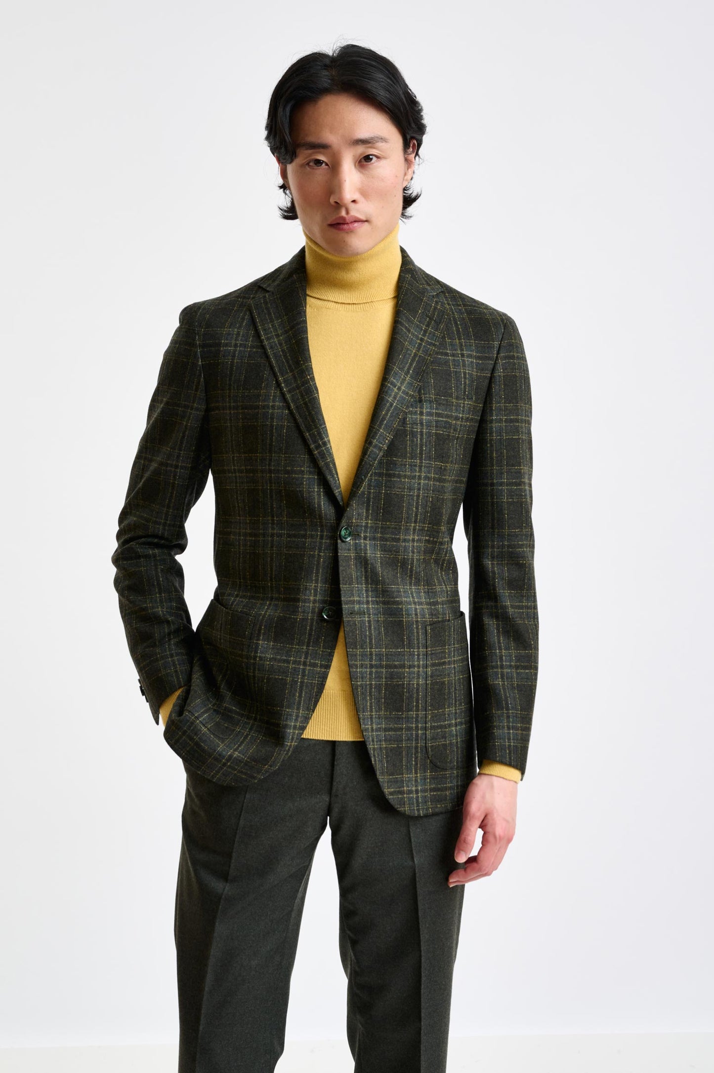 Green Check Wool & Cashmere Kenton Jacket Escape