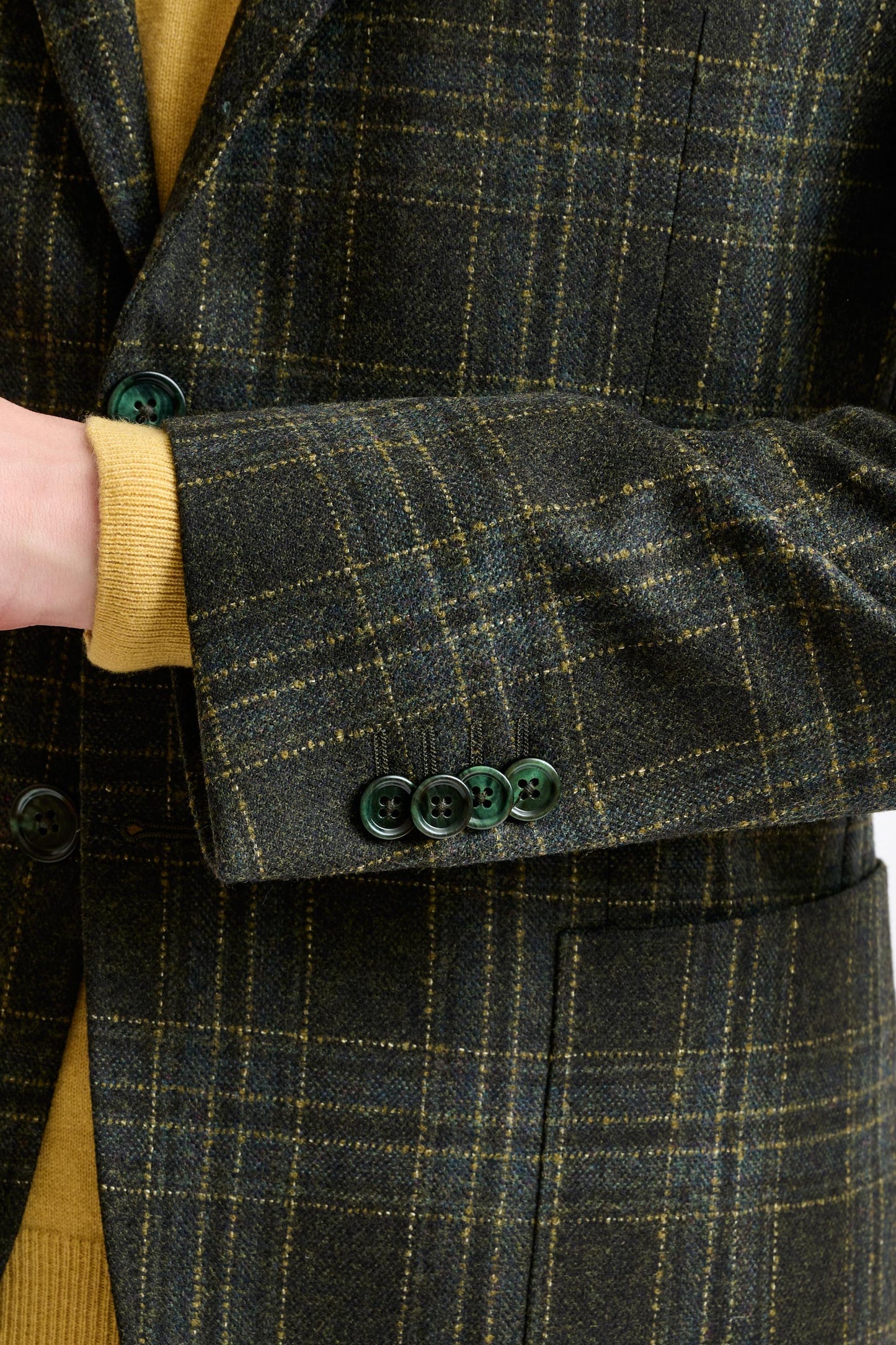 Green Check Wool & Cashmere Kenton Jacket Escape