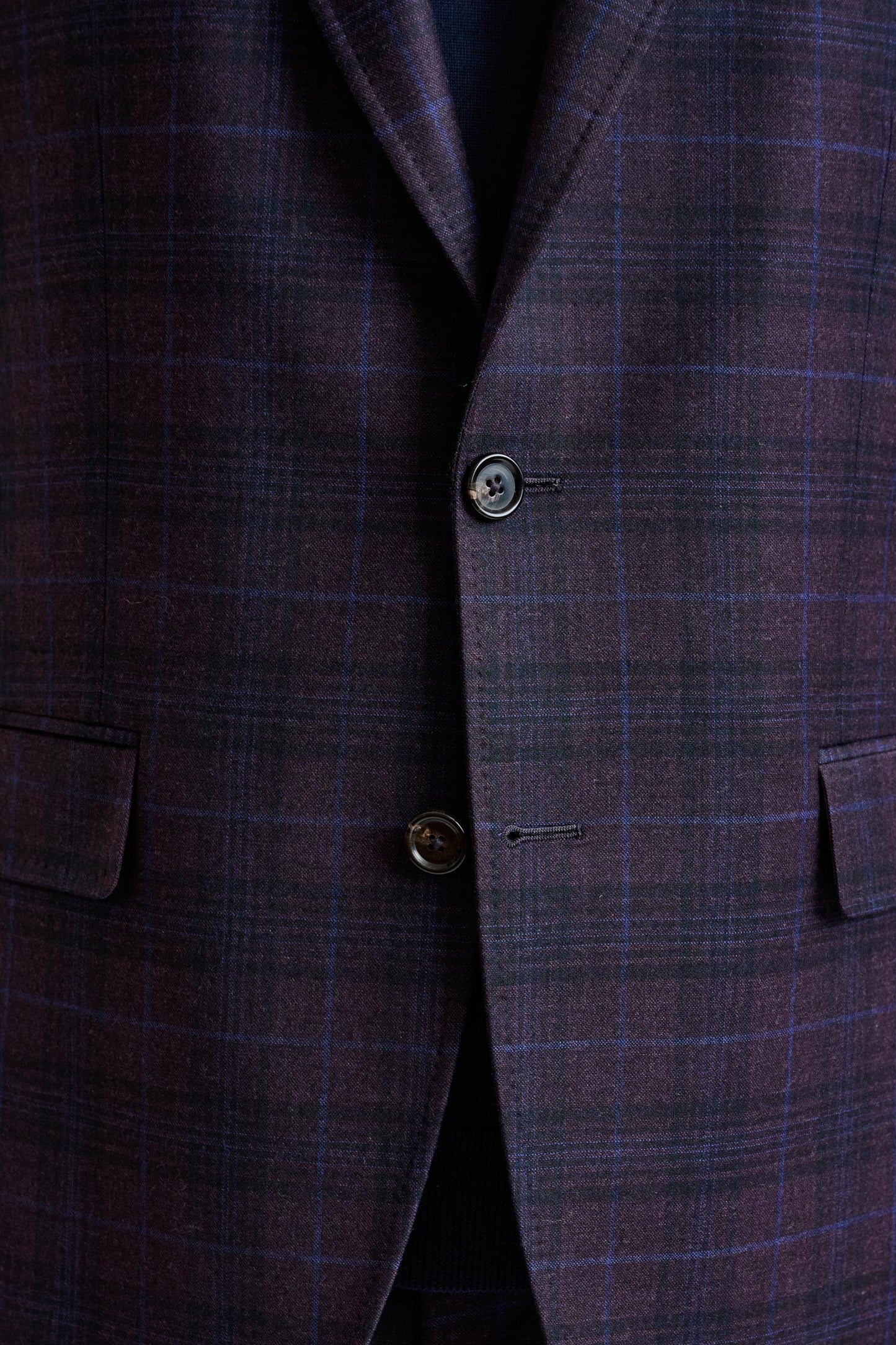 Geruit paars Super 130's Wool Stanfield Jacket Hybrid