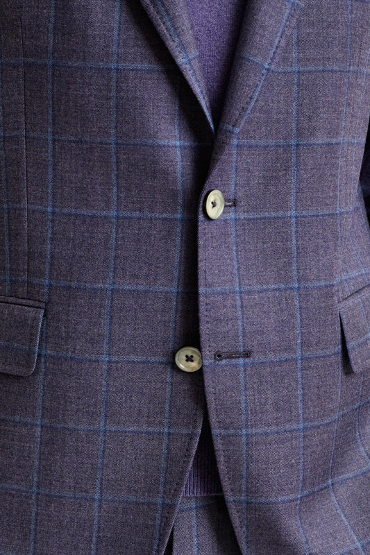 Purple Super 130's Wool Soho Jacket Hybrid - View 2