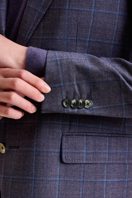 Purple Super 130's Wool Soho Jacket Hybrid - View 4