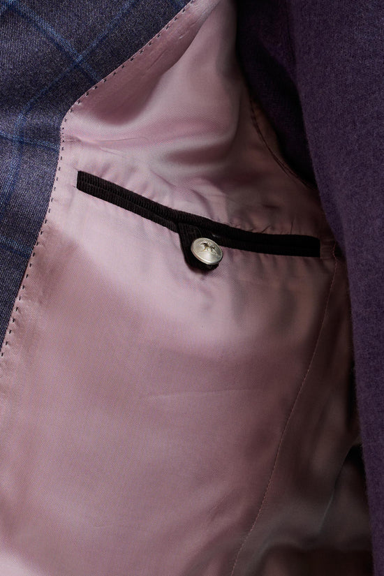 Purple Super 130's Wool Soho Jacket Hybrid - View 6
