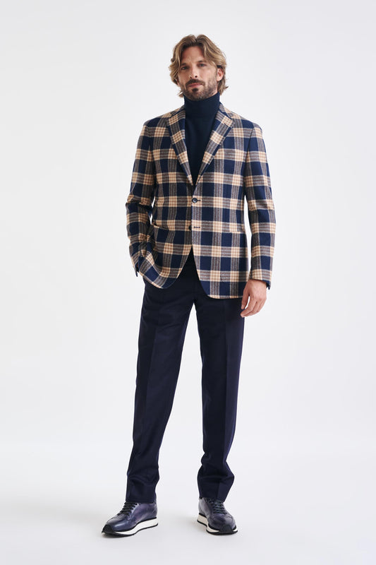 Dark Blue Wool & Cashmere Kenton Jacket Escape - View 2