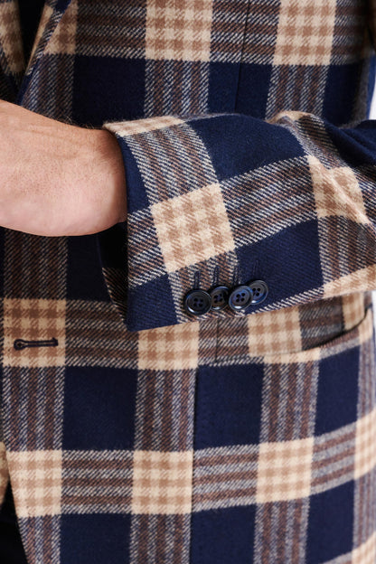 Dark Blue Wool & Cashmere Kenton Jacket Escape - View 4