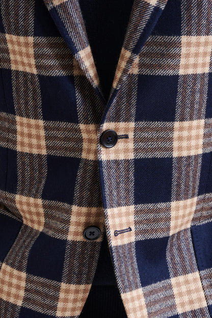 Dark Blue Wool & Cashmere Kenton Jacket Escape - View 8