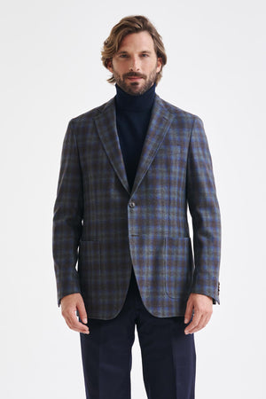 Medium Blue  Wool & Cashmere Kenton Jacket Escape - View 1