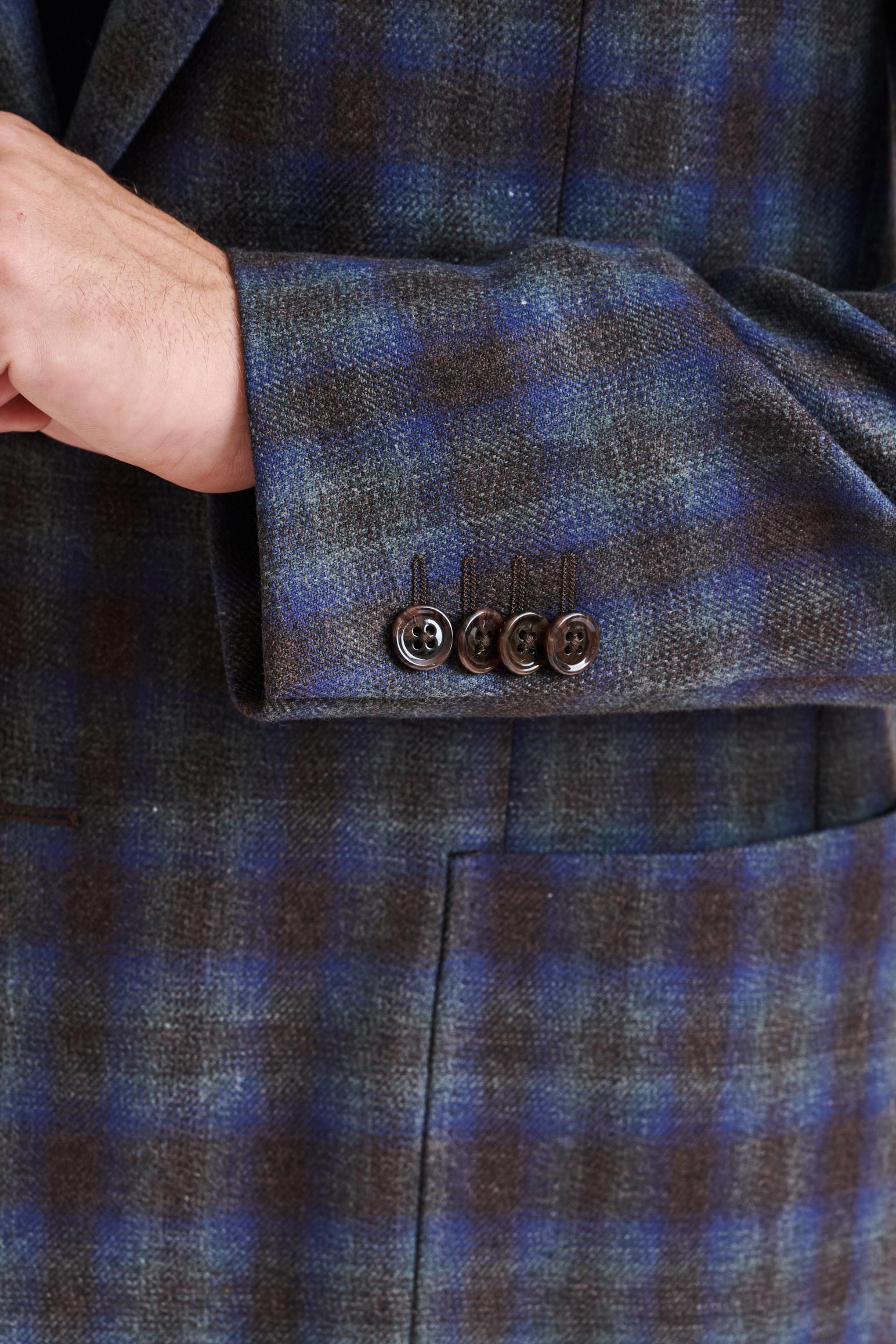 Medium Blue  Wool & Cashmere Kenton Jacket Escape - View 5