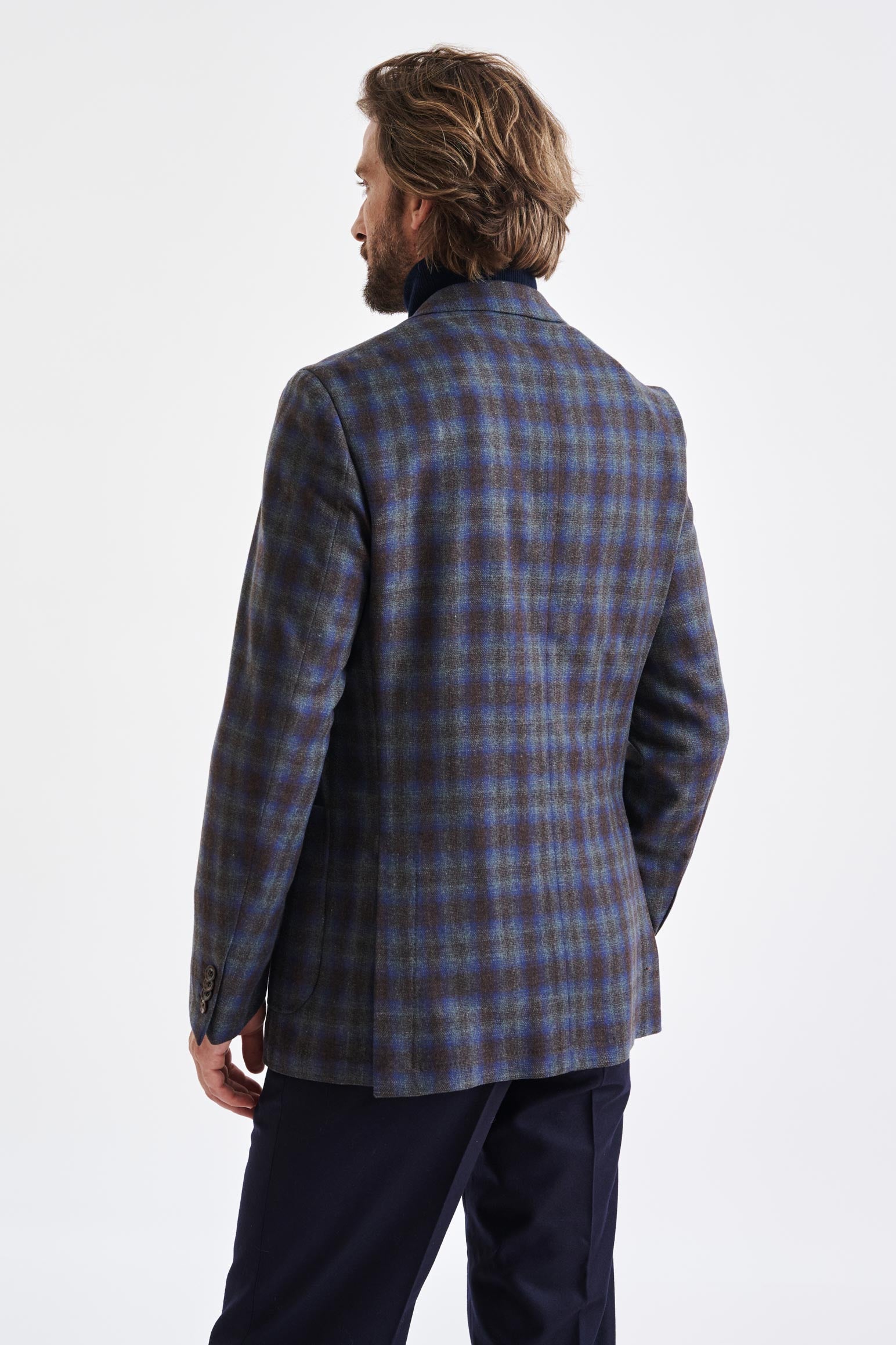 Medium Blue  Wool & Cashmere Kenton Jacket Escape - View 8