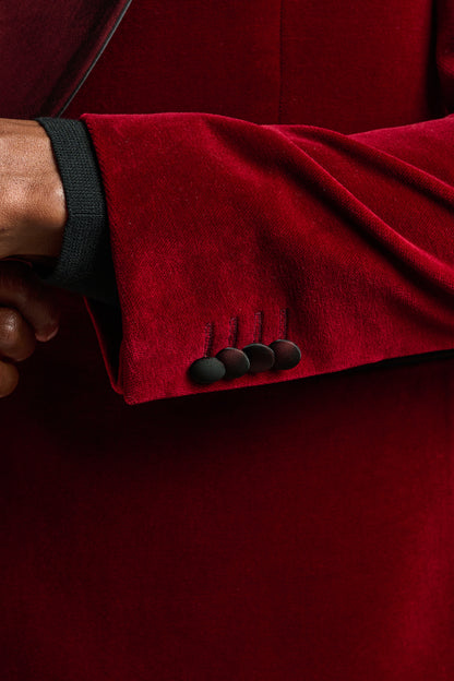 Red Soho Tuxedo Velvets - View 5