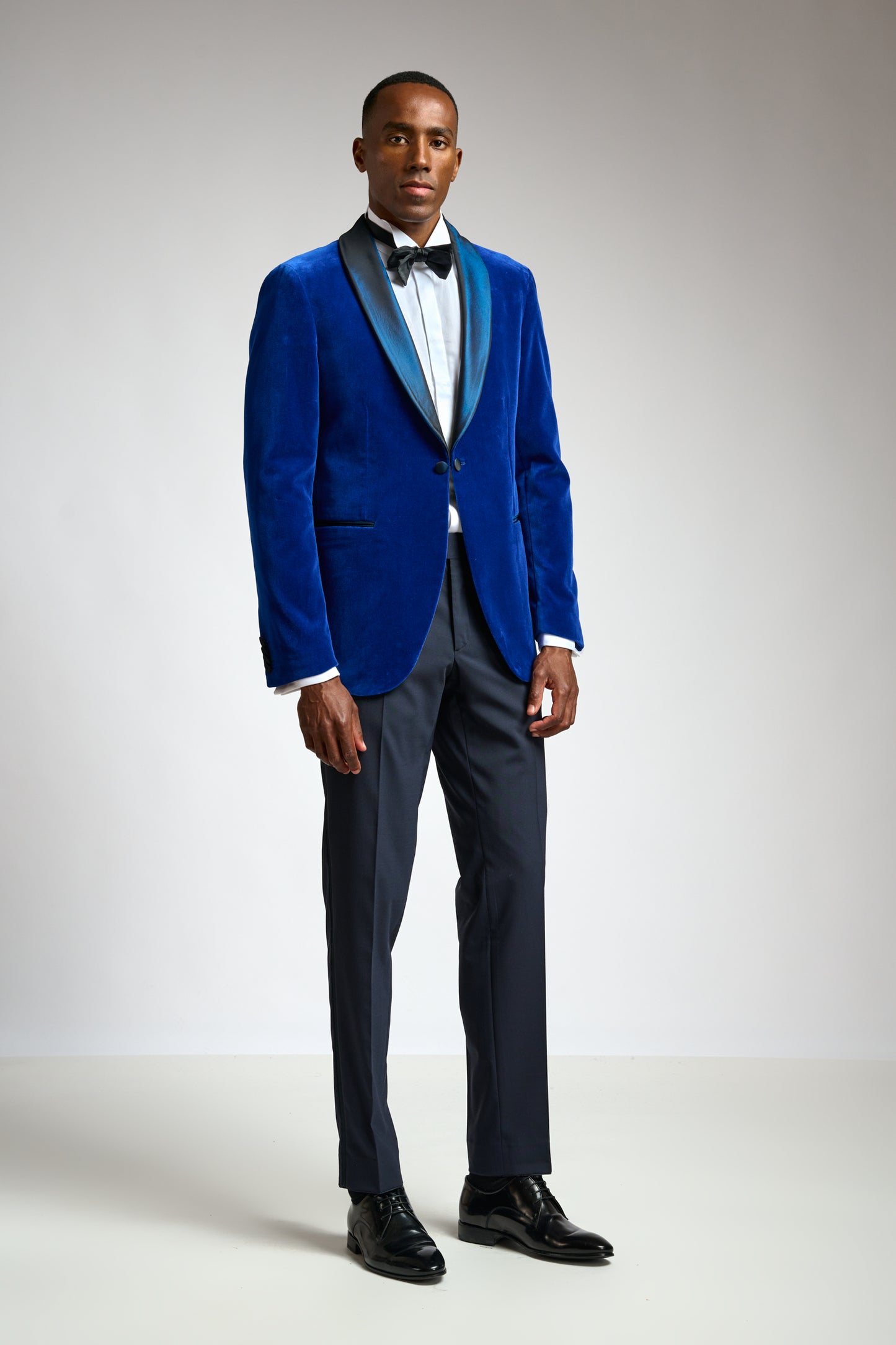 Medium Blue Cotton Kenton Tuxedo Velvets