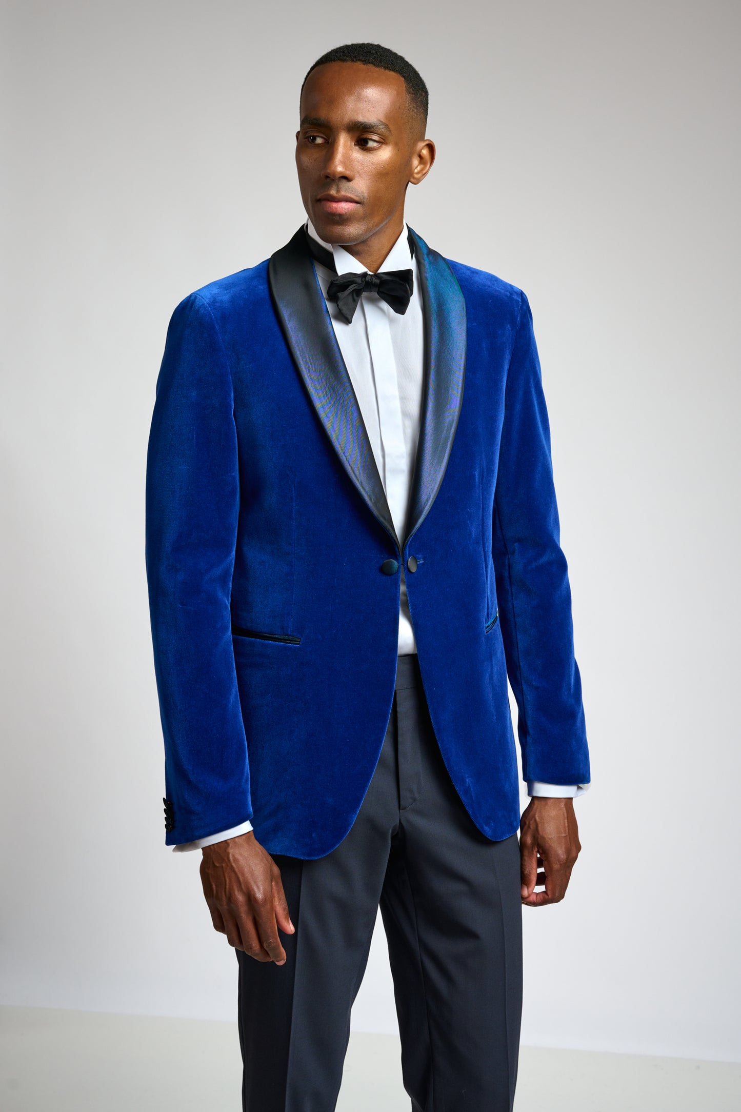 Medium Blue Cotton Kenton Tuxedo Velvets