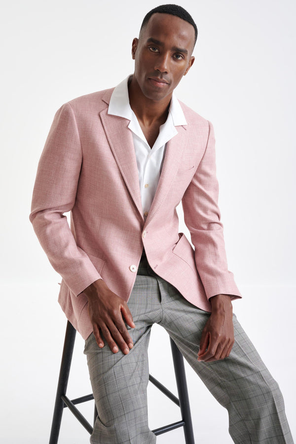 Pink Silk & Linen Soho Jacket Amalfi Trend