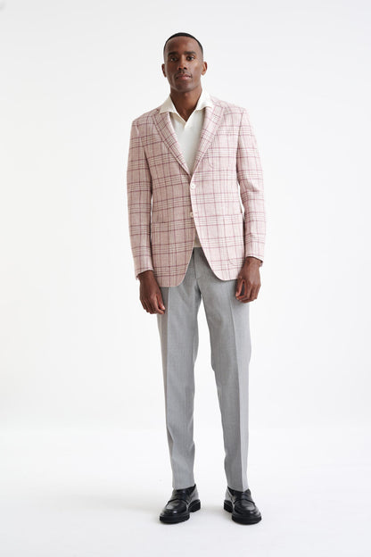 Check Pink Cotton & Linen Kenton Jacket Amalfi Trend - View Two