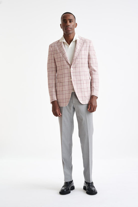 Check Pink Cotton & Linen Kenton Jacket Amalfi Trend - View Two