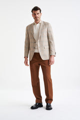 Check Cream Cotton & Silk Kensington Jacket Amalfi Trend - View Two