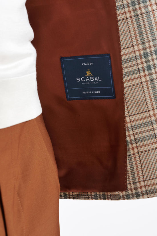 Check Cream Cotton & Silk Kensington Jacket Amalfi Trend - View Five