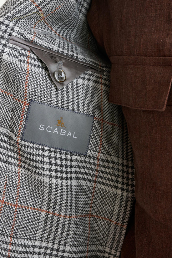 Check Light Grey Wool & Linen Kenton Jacket Amalfi Trend - View Six