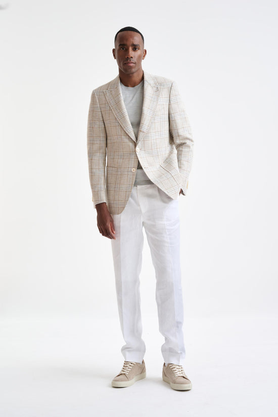 Beige Grey Cream Cotton & Linen Soho Jacket Amalfi Trend - View Two