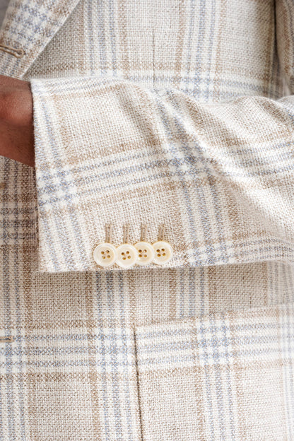 Beige Grey Cream Cotton & Linen Soho Jacket Amalfi Trend - View Five